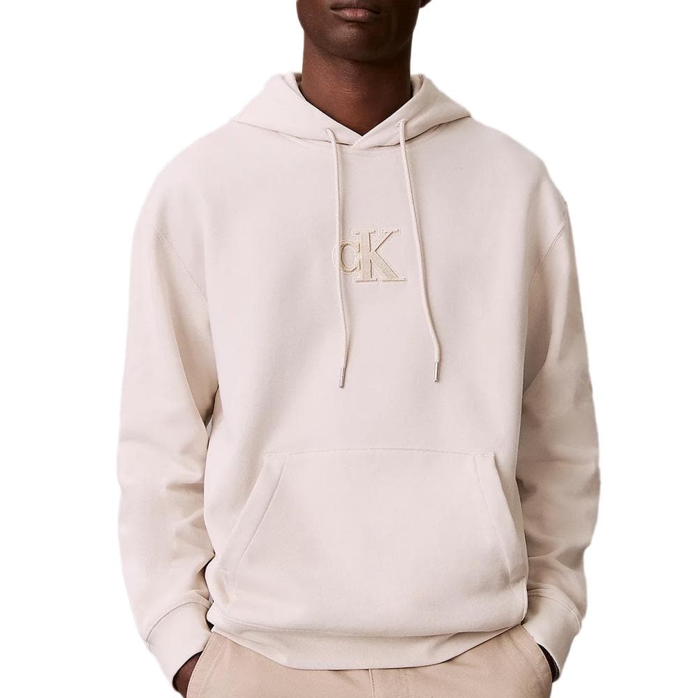 Sweat à Capuche Écru Homme Calvin Klein Jeans 350 1