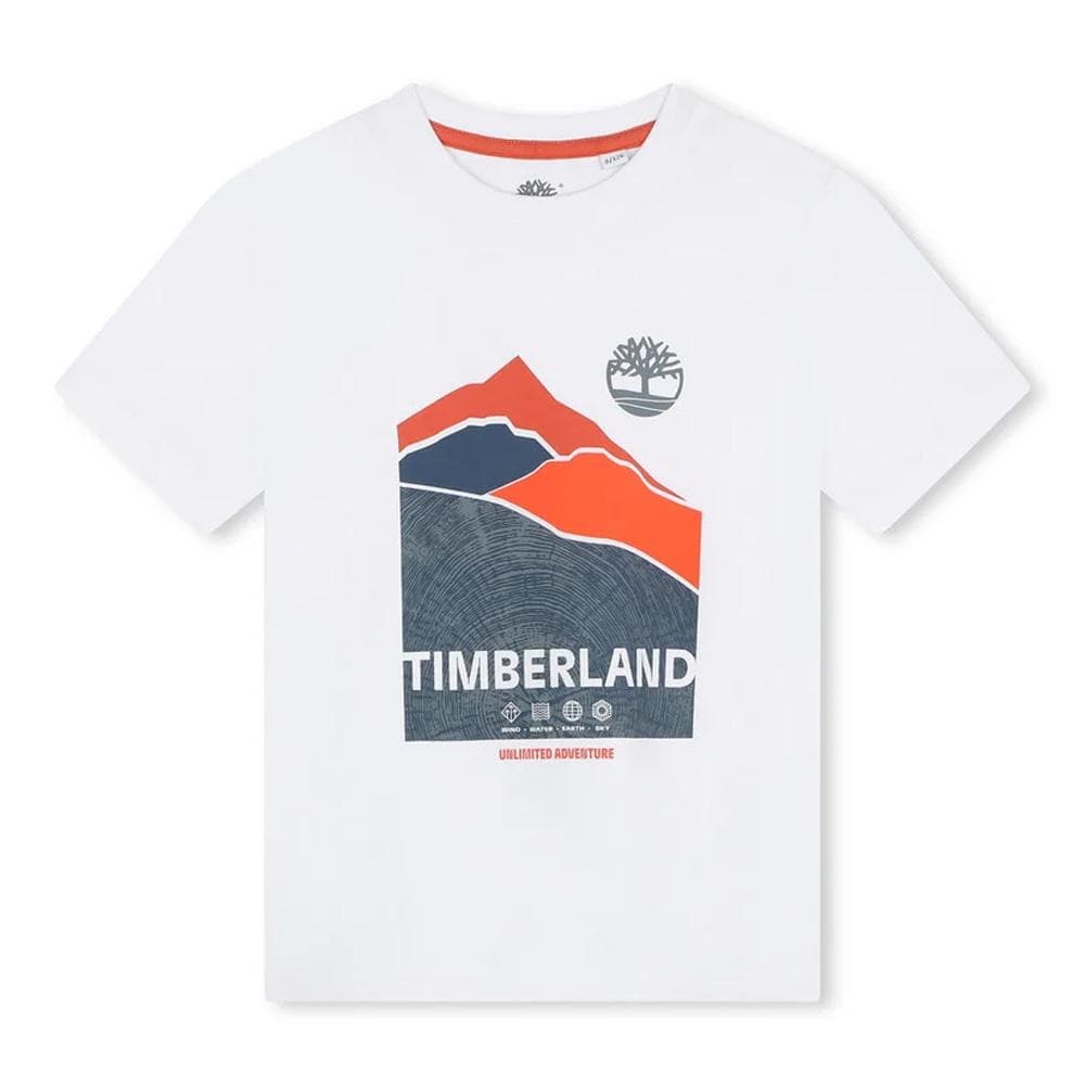 T-Shirt Blanc Garçon Timberland T60090 1