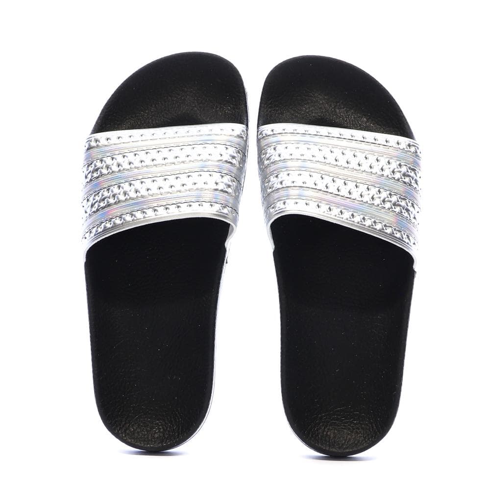 Claquettes Noires/Argent Femme Adidas Adilette 3