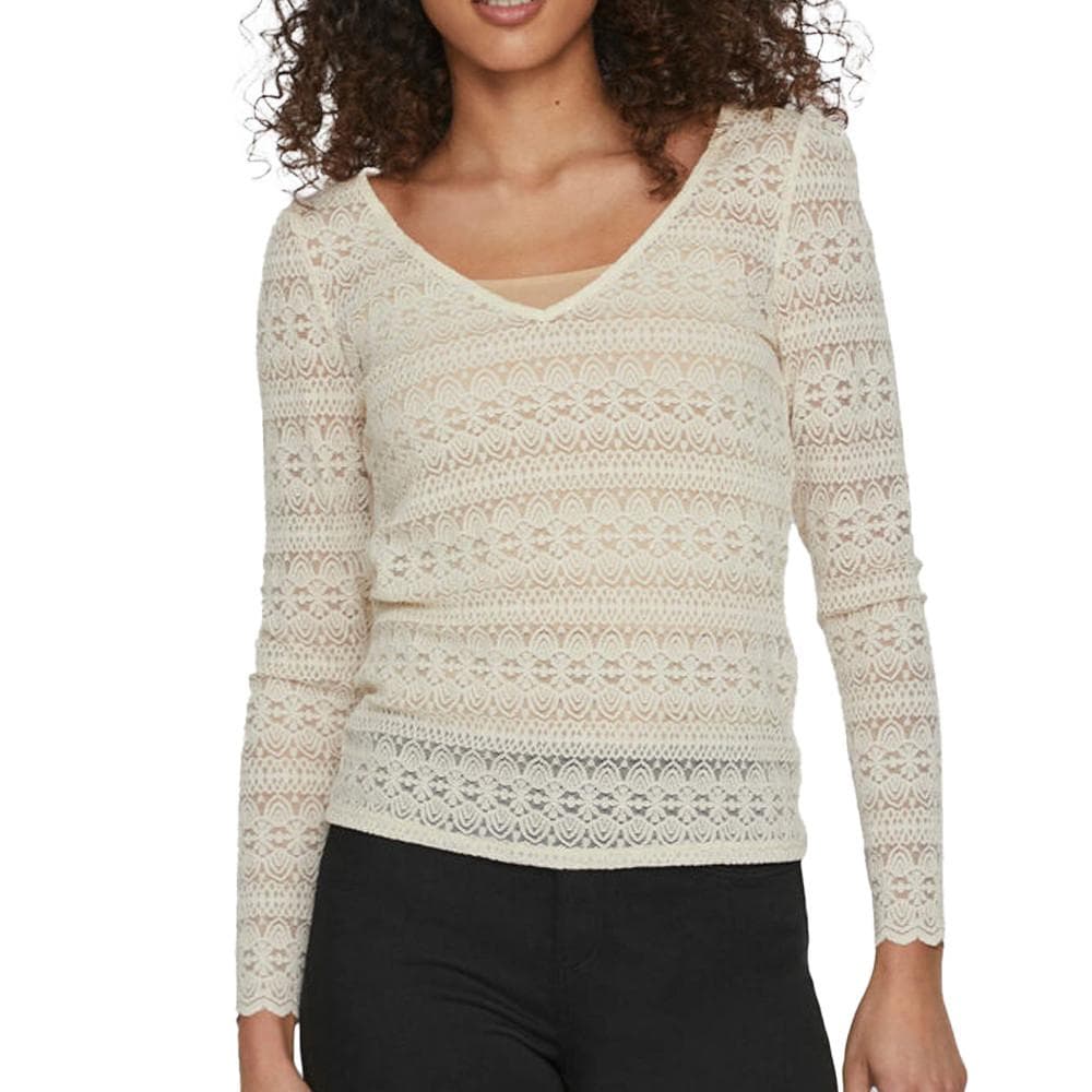 T-Shirt Manches Longues Beige Femme Vila Chikka 1