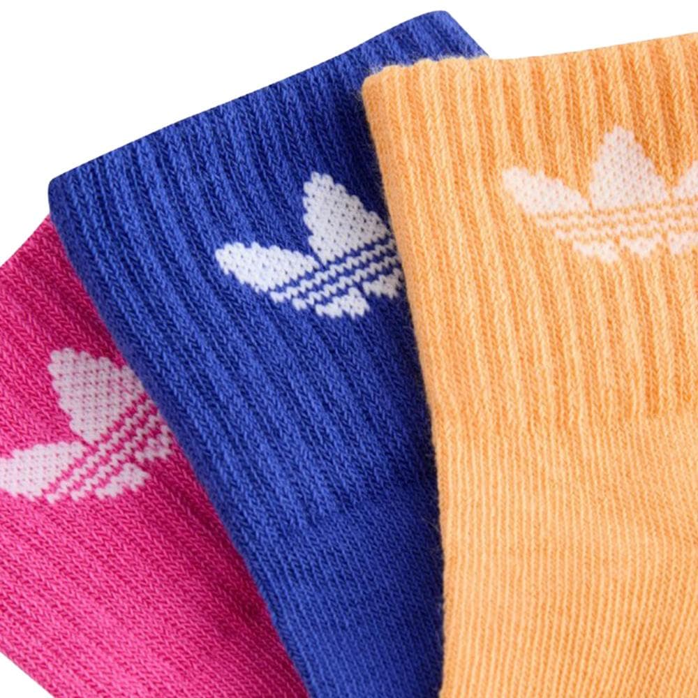 X3 Paires de Chaussettes Jaune/Rose/Bleu enfant Adidas Kids Ankle 2