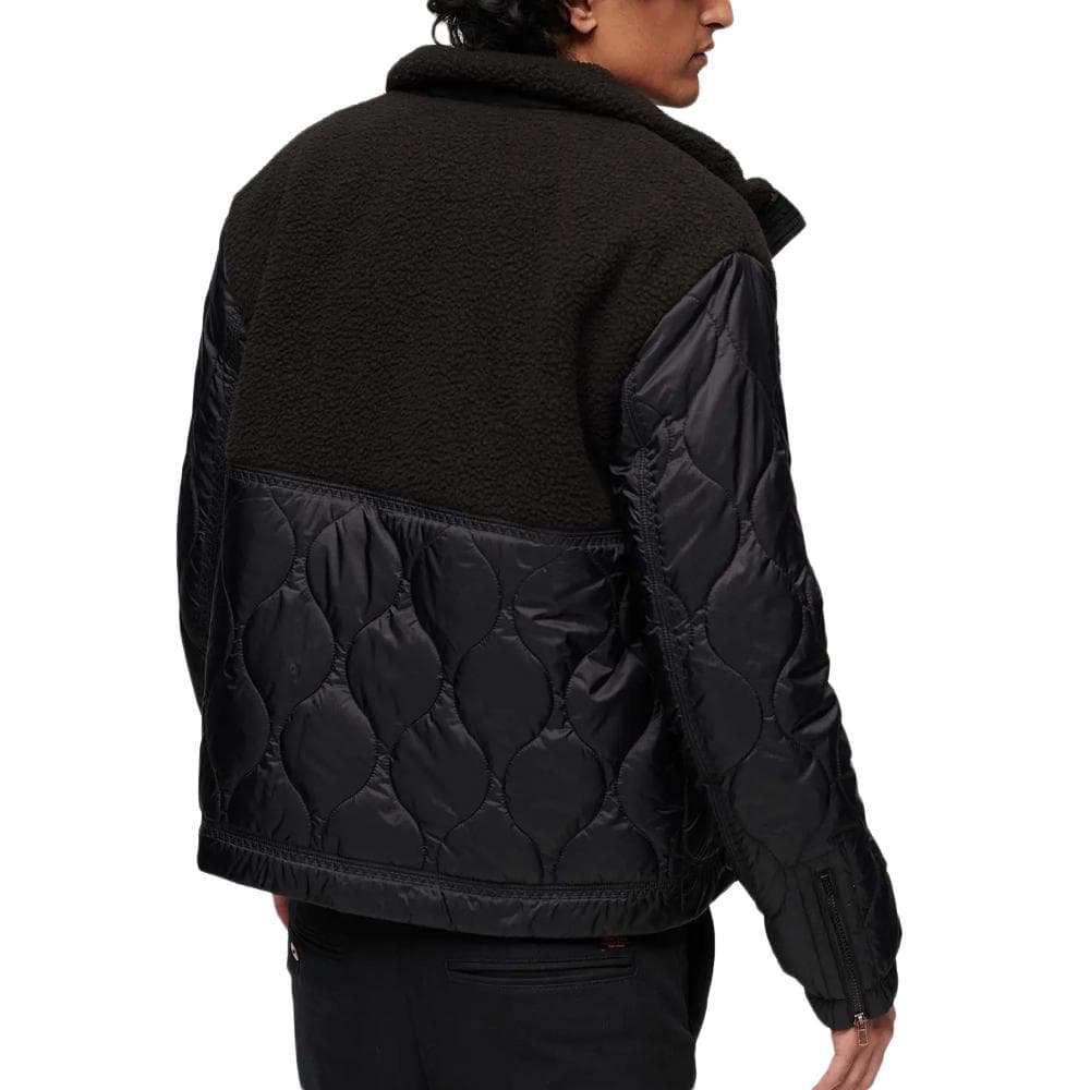 Blouson Noir Homme Superdry Sherpa Quilted Hybrid 2