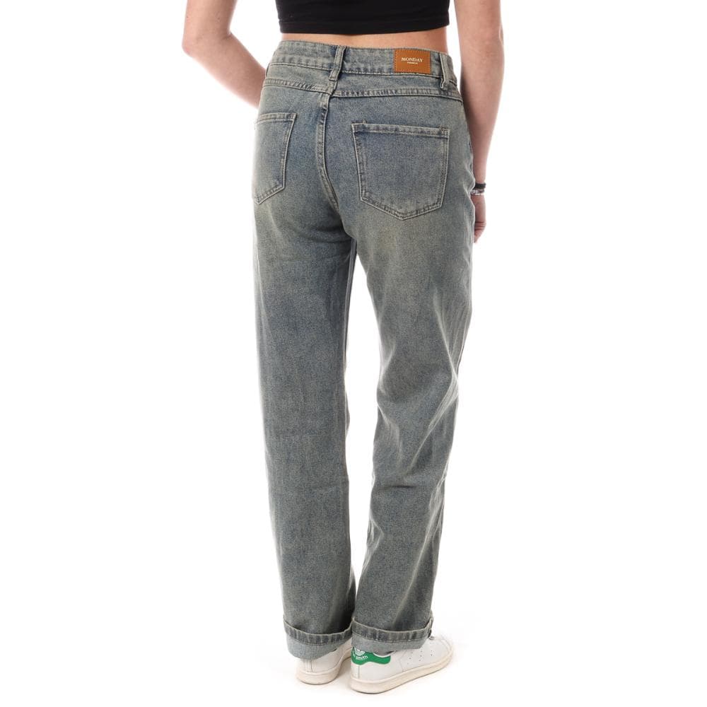 Jean Droit Gris Femme Monday Premium Vintage 2