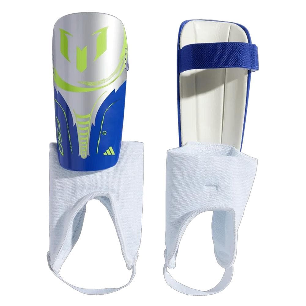 Protège Tibia Blanc/Bleu Homme Adidas Messi 1