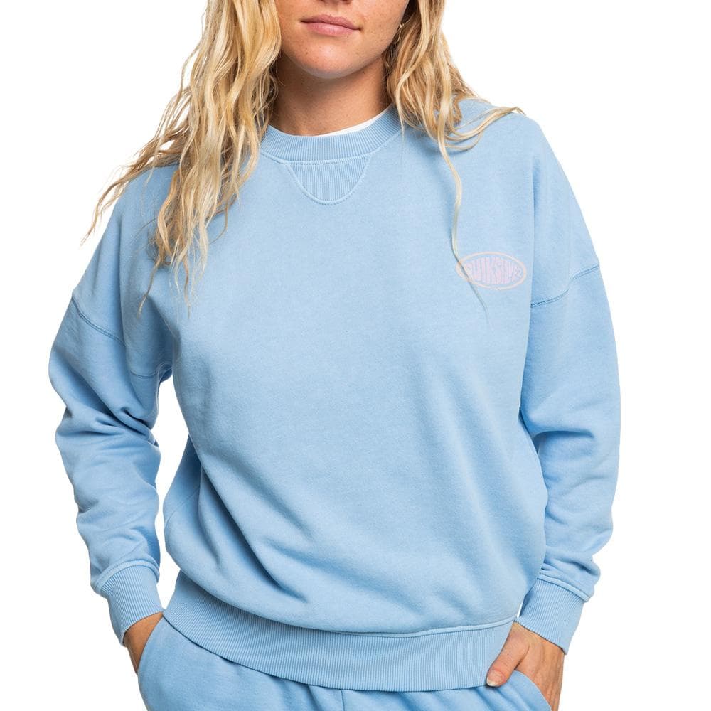 Sweat Bleu Femme Quiksilver Oversizedcr2 1