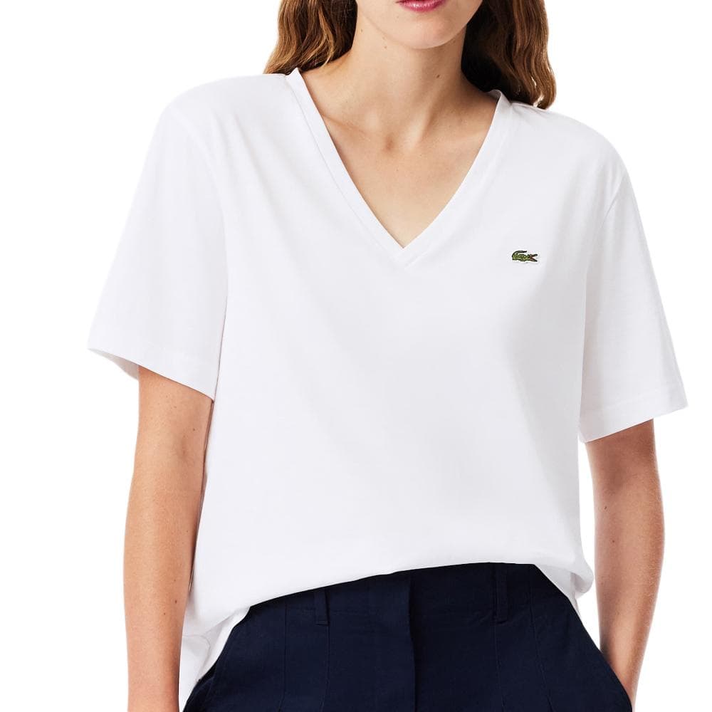 T-Shirt Blanc Femme Lacoste Relaxed 1