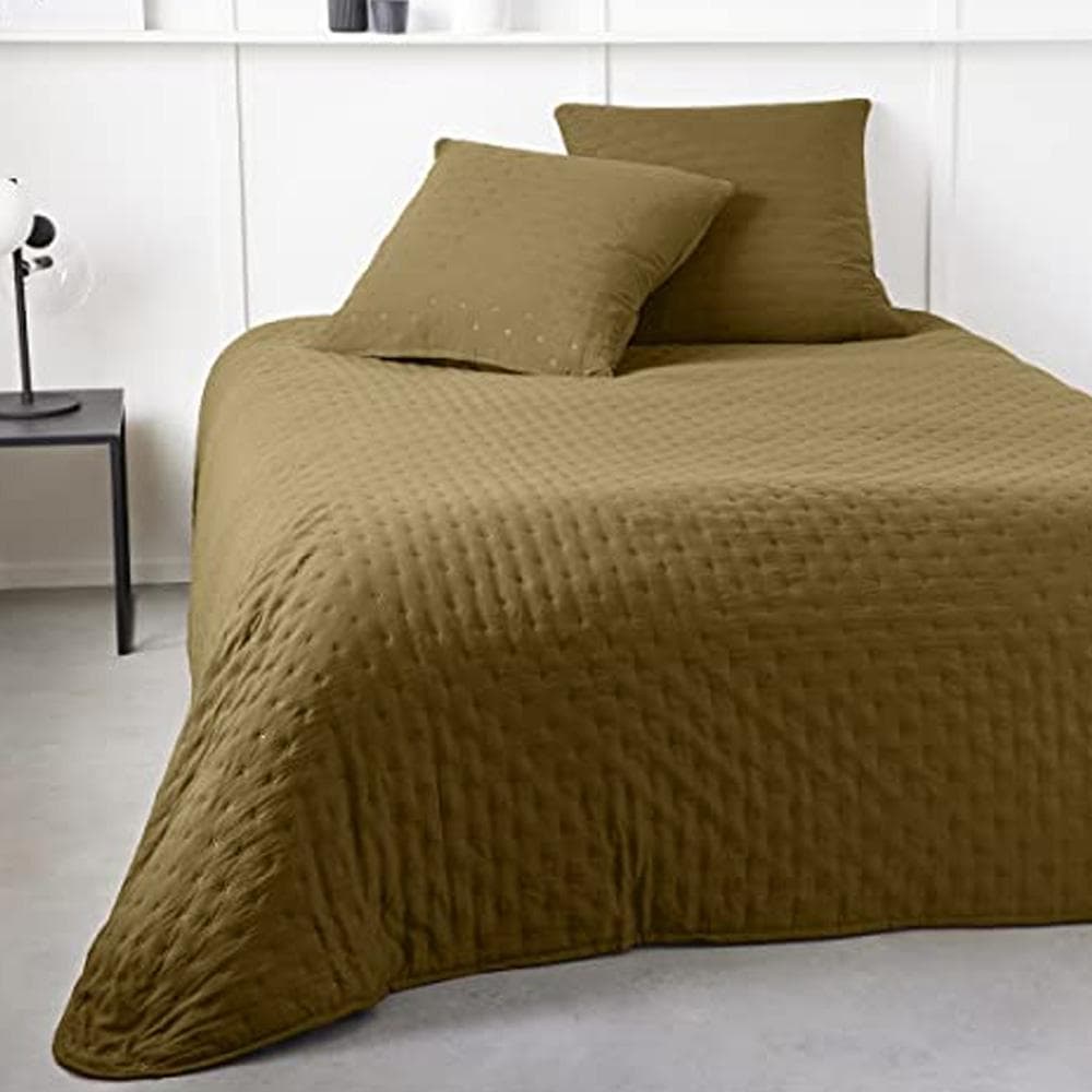 Couvre lit Ocre + 2 Taies D'oreiller Today 240x220cm 1