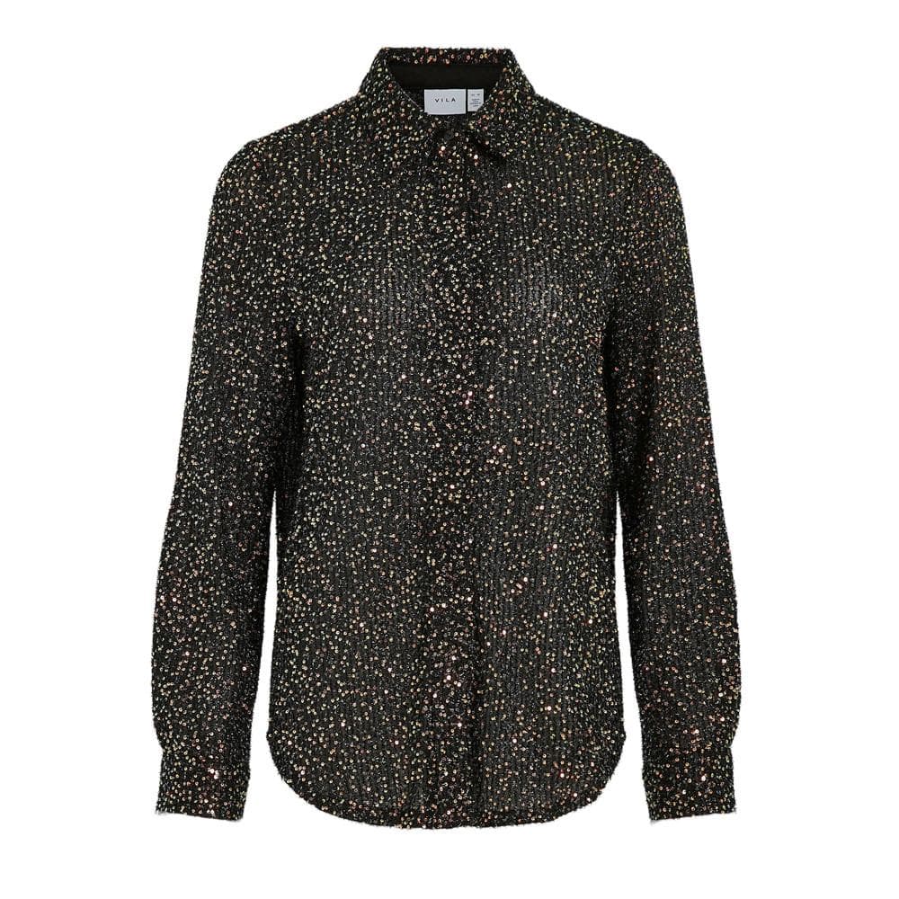 Chemise à Sequin Noir Femme Vila Scara 1