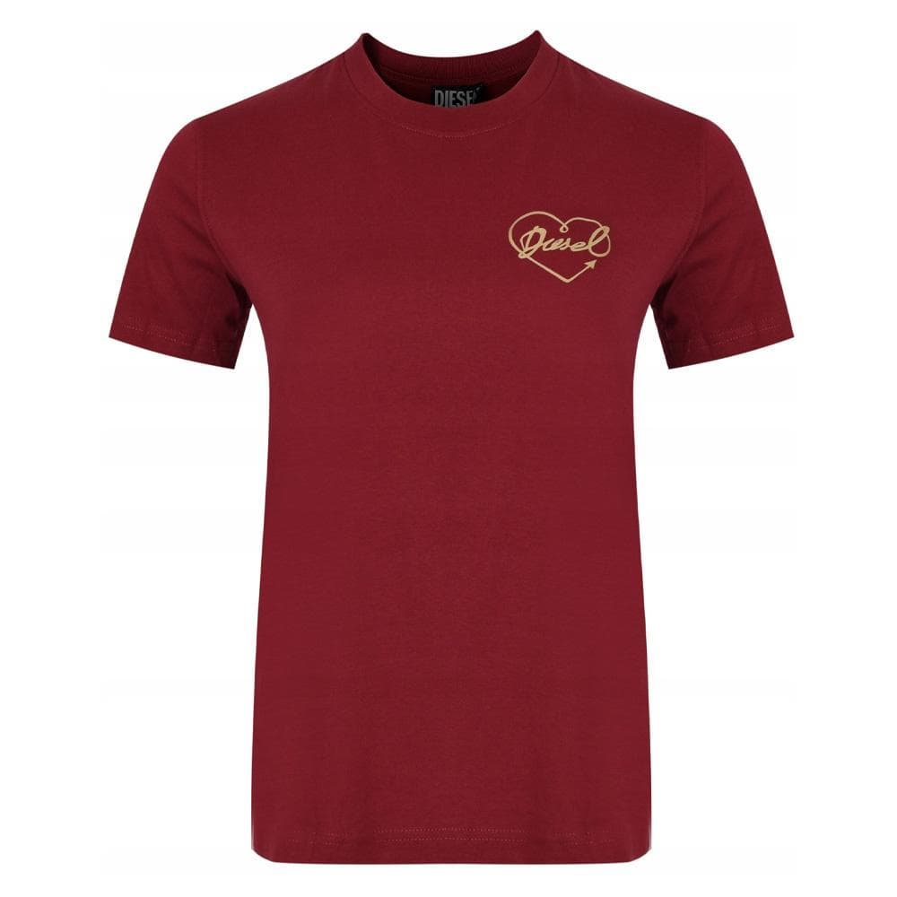 T-Shirt Rouge Femme Diesel T-reg 53-d Maglietta 1