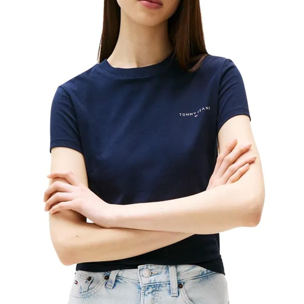 T-shirt Marine Femme Tommy Hilfiger Slim Linear DW0DW21164 1