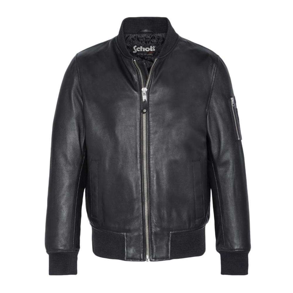 Blouson cuir Noir Homme Schott LCBOMBA 1