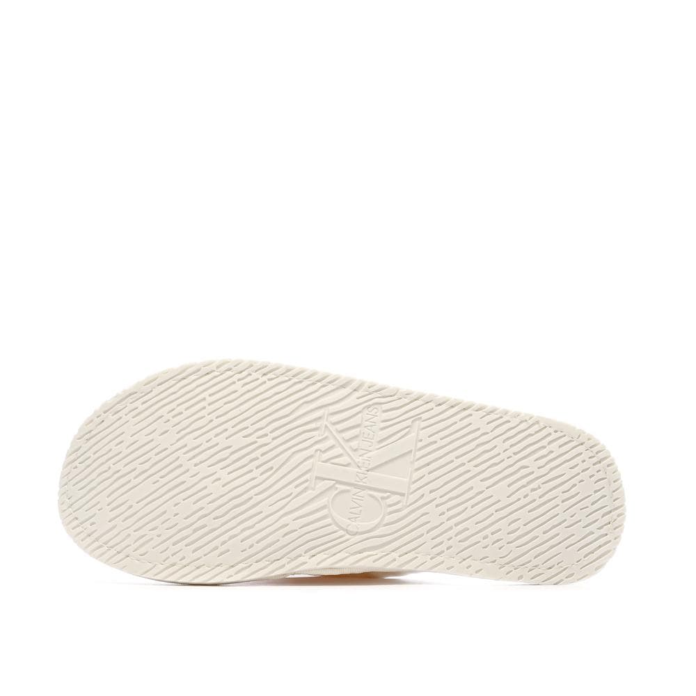 Chaussons Blanc Femme Calvin Klein Jeans Slipper Satin Moire 5