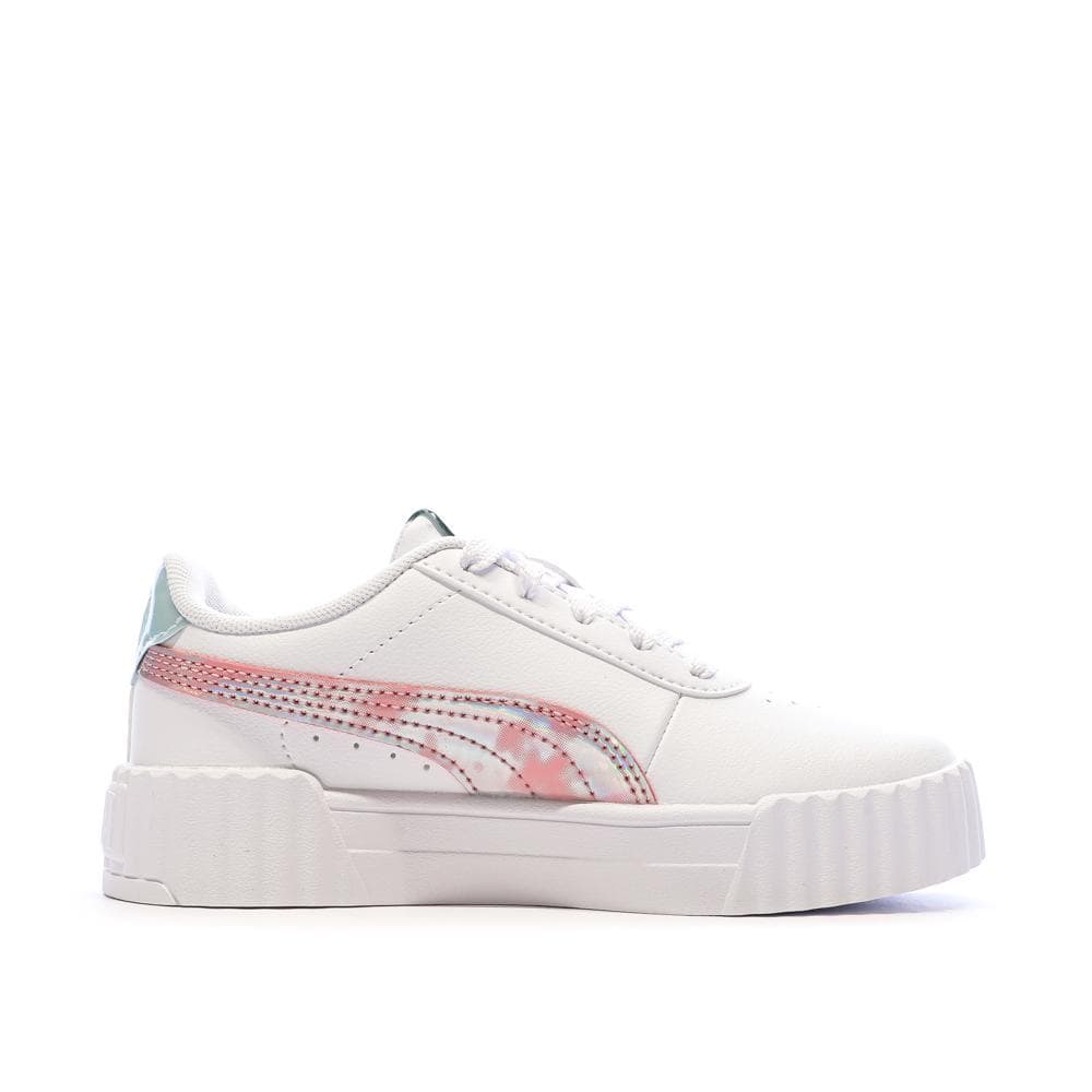 Baskets Blanches/Rose/Bleu Fille Puma Carina 3.0 2