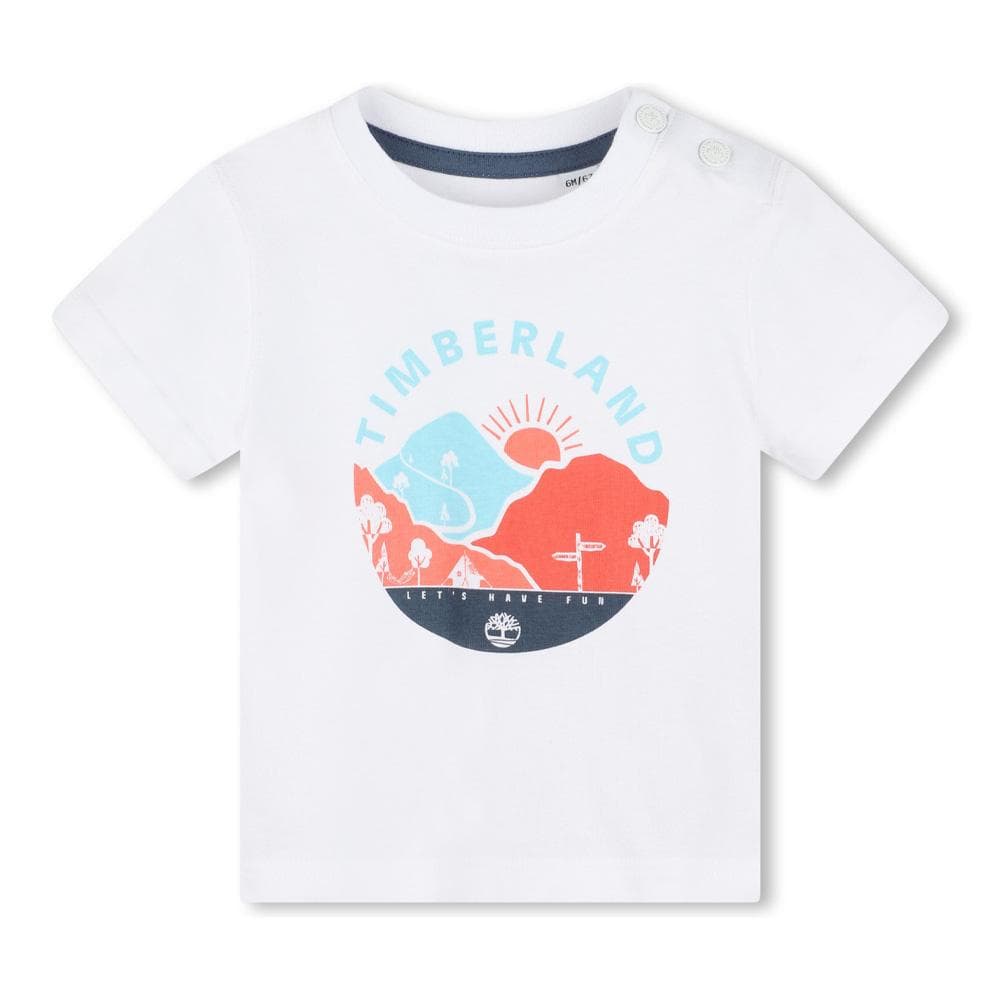 T-Shirt Blanc Bébé Timberland T60102 1