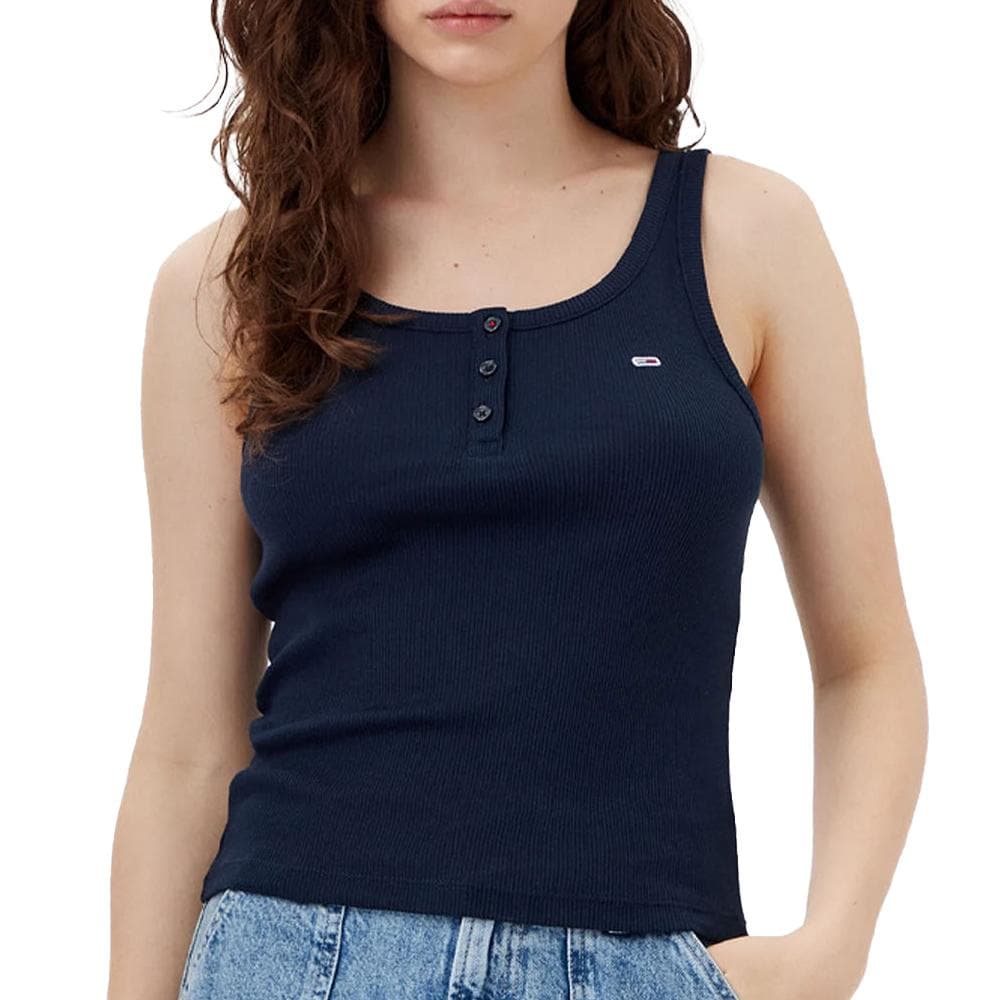 Débardeur Marine Femme Tommy Hilfiger Tjw Slim Button Tank 1