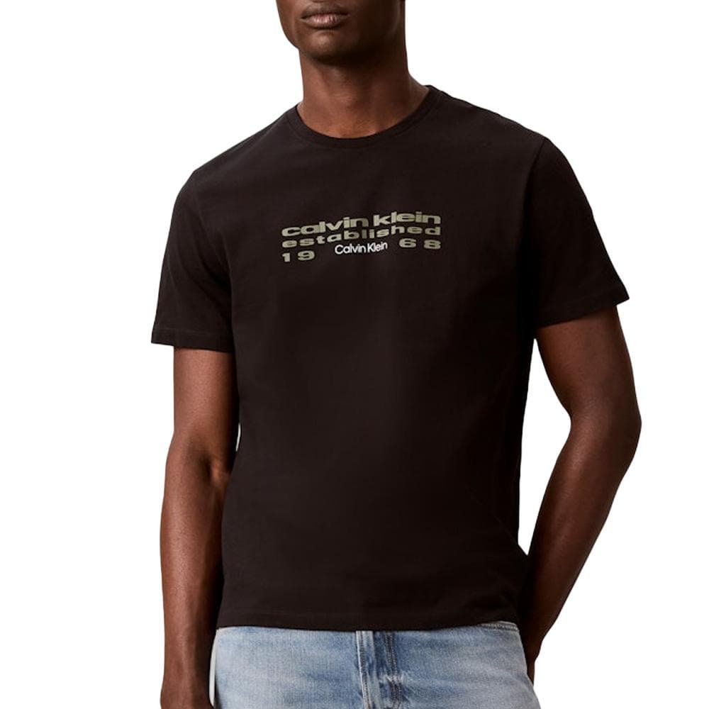 T-Shirt Noir Homme Calvin Klein Jeans LV04RG800G 1