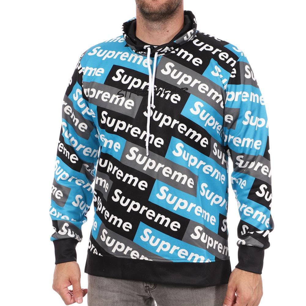Sweat Bleu imprimé Homme Supreme Grip Wood 1