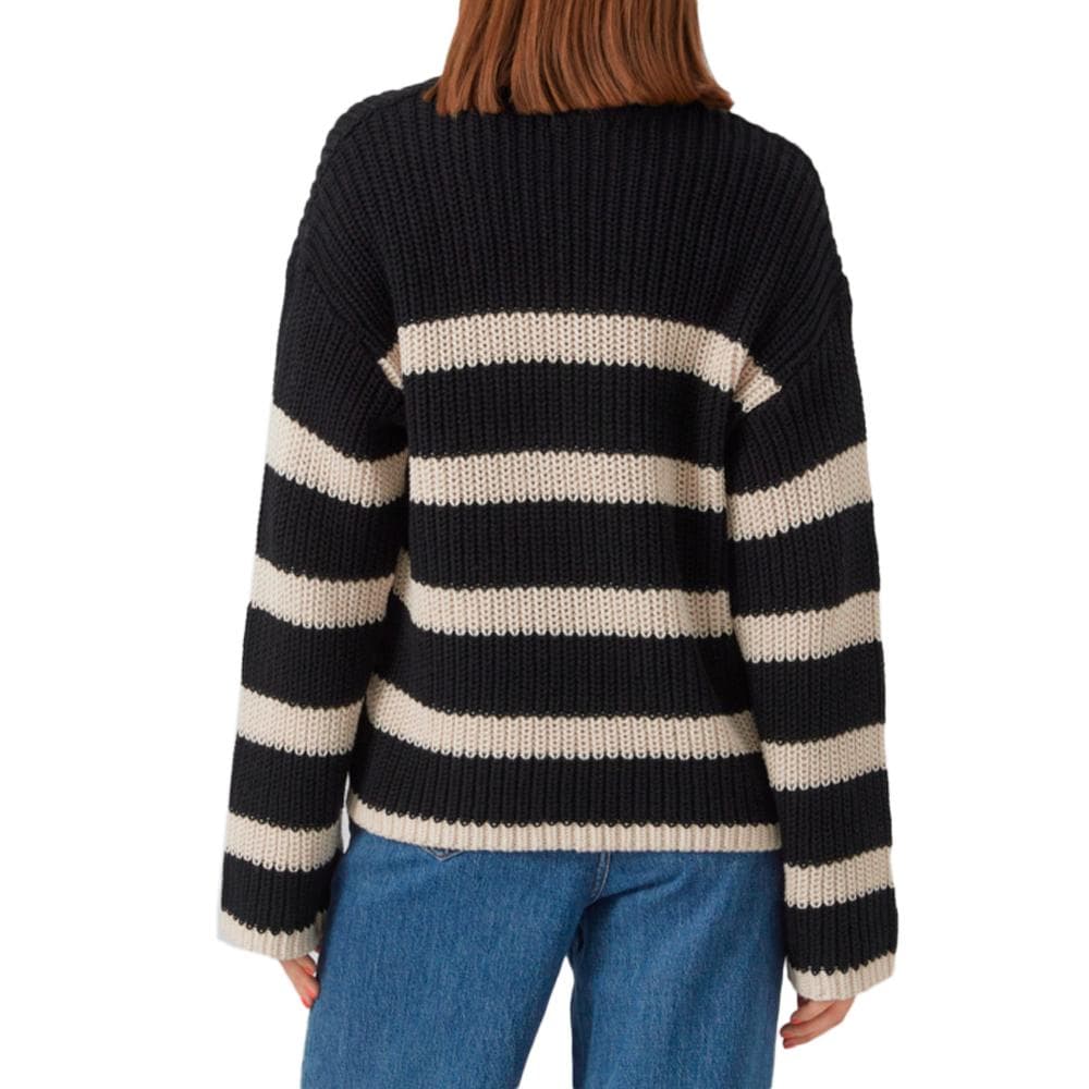 Pull Noir/Beige Femme Vero Moda Hilda 2