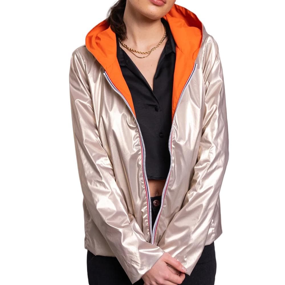 Veste imperméable Corail et Doré Femme Laura Jo réversible courte 1