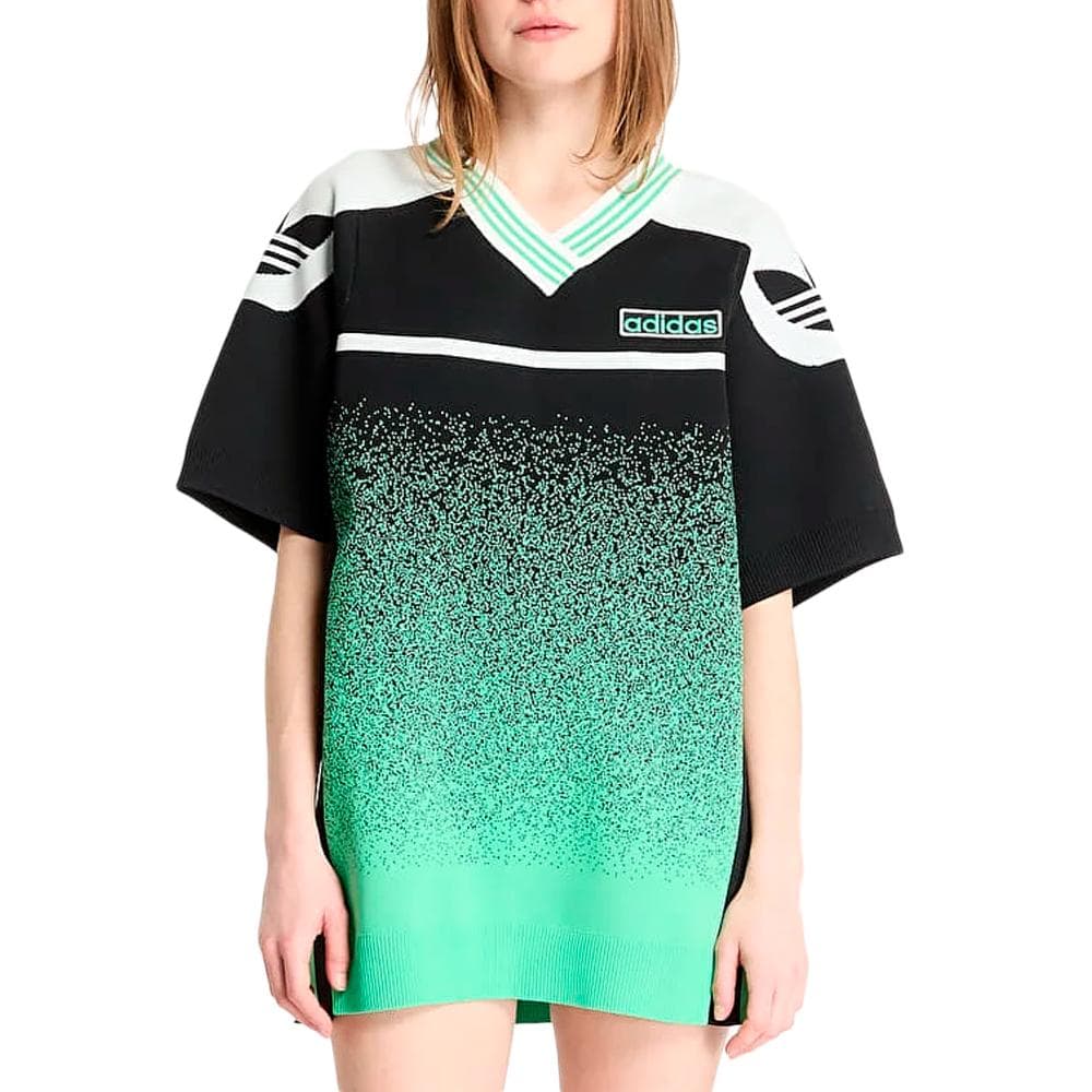 Maillot de Basketball Vert/Noir Femme Adidas 1