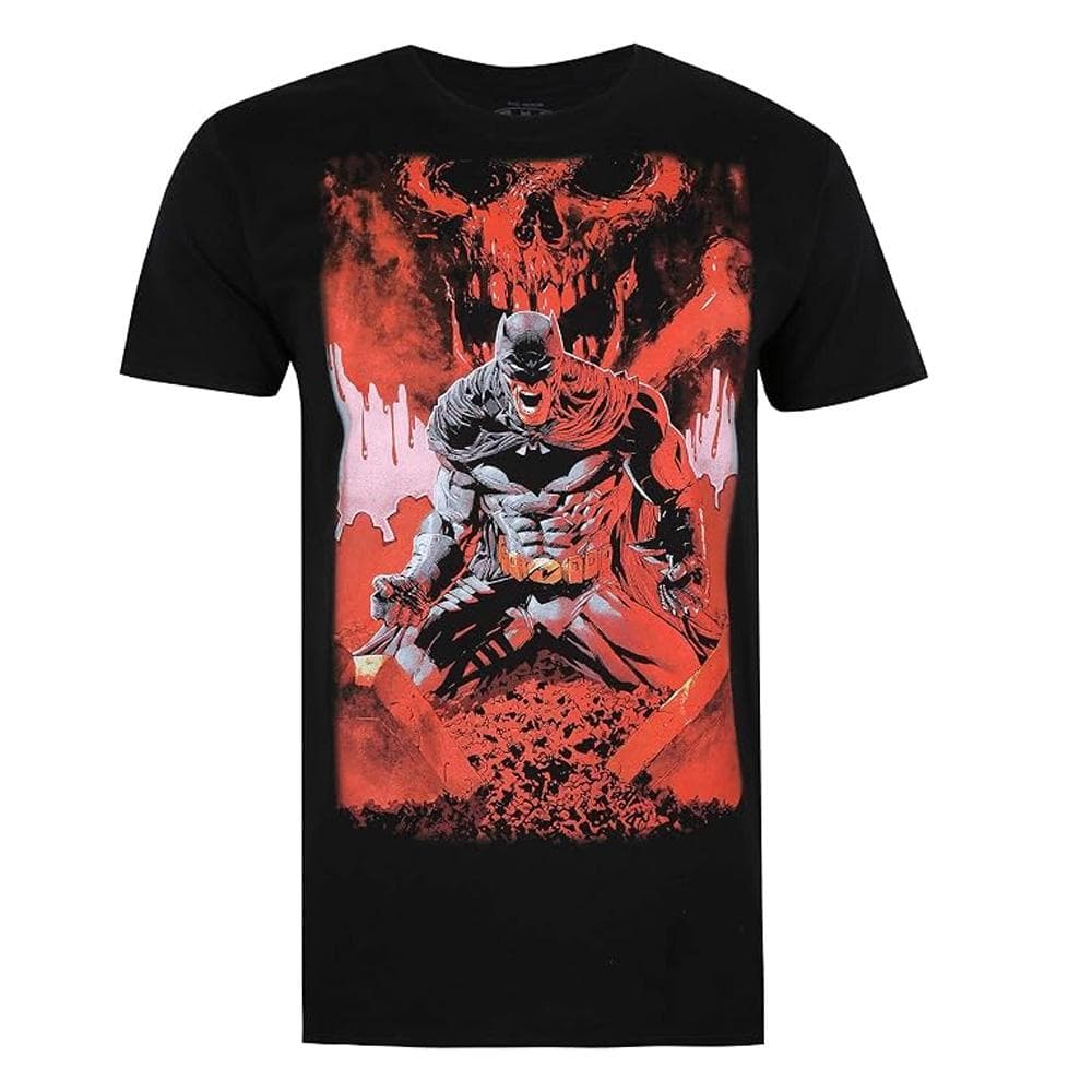 T-Shirt Noir Homme Comics Batman Grave 1