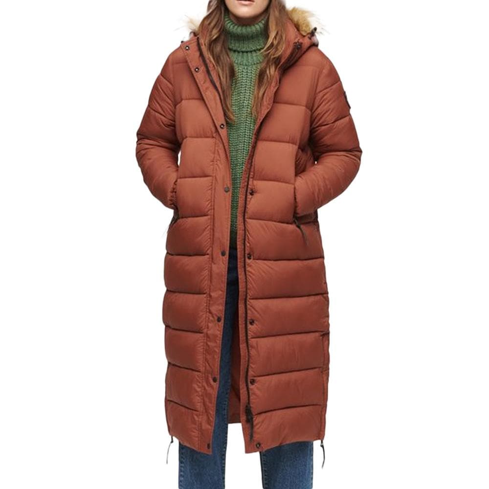 Doudoune longues Marron Femme Superdry Faux Fur 1