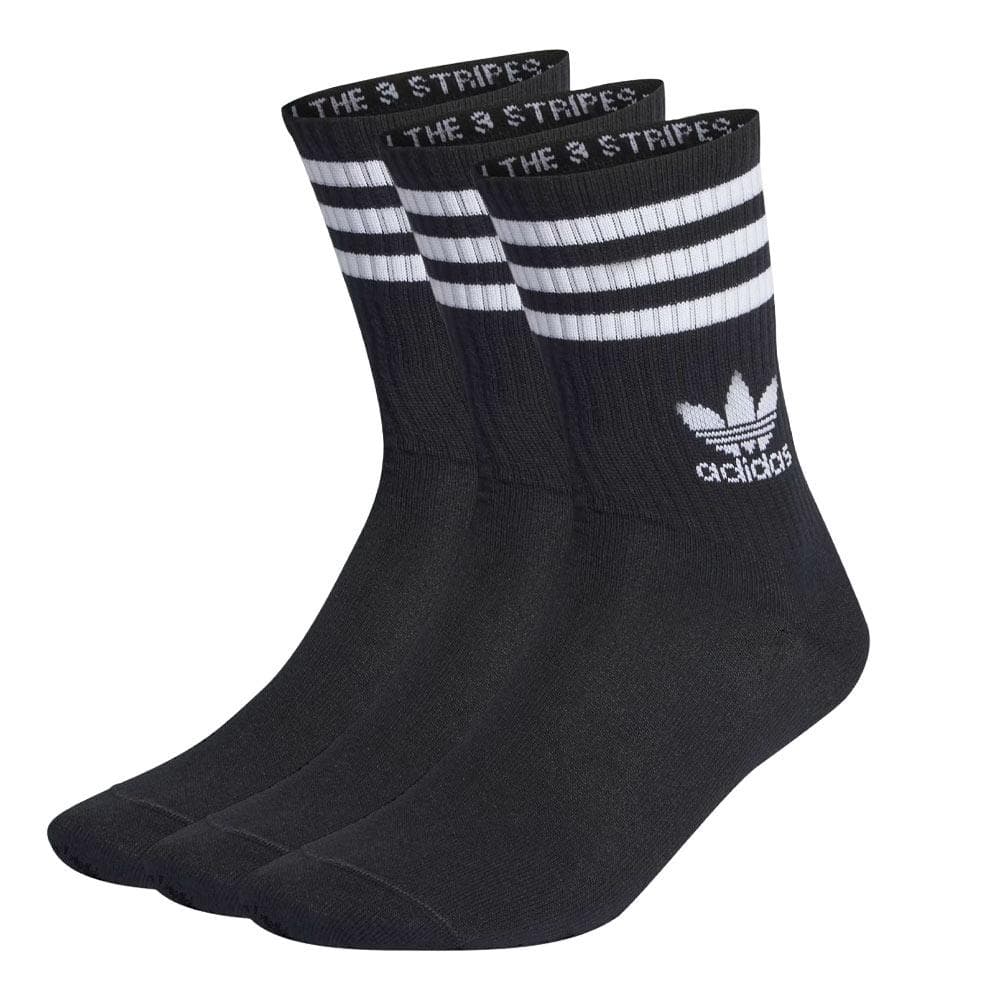 x3 Paires de chaussettes Noires Homme Adidas Crew Sock 1