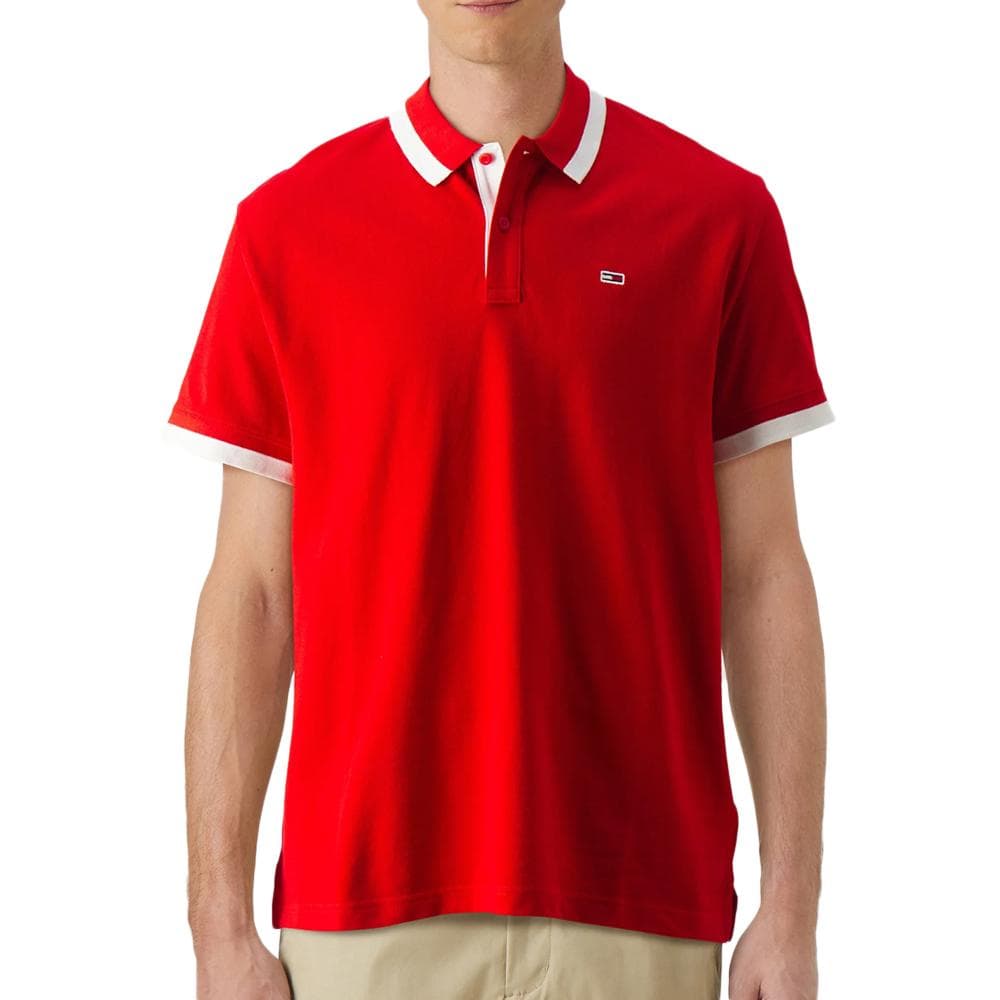Polo Rouge Homme Tommy Hilfiger Solid 1