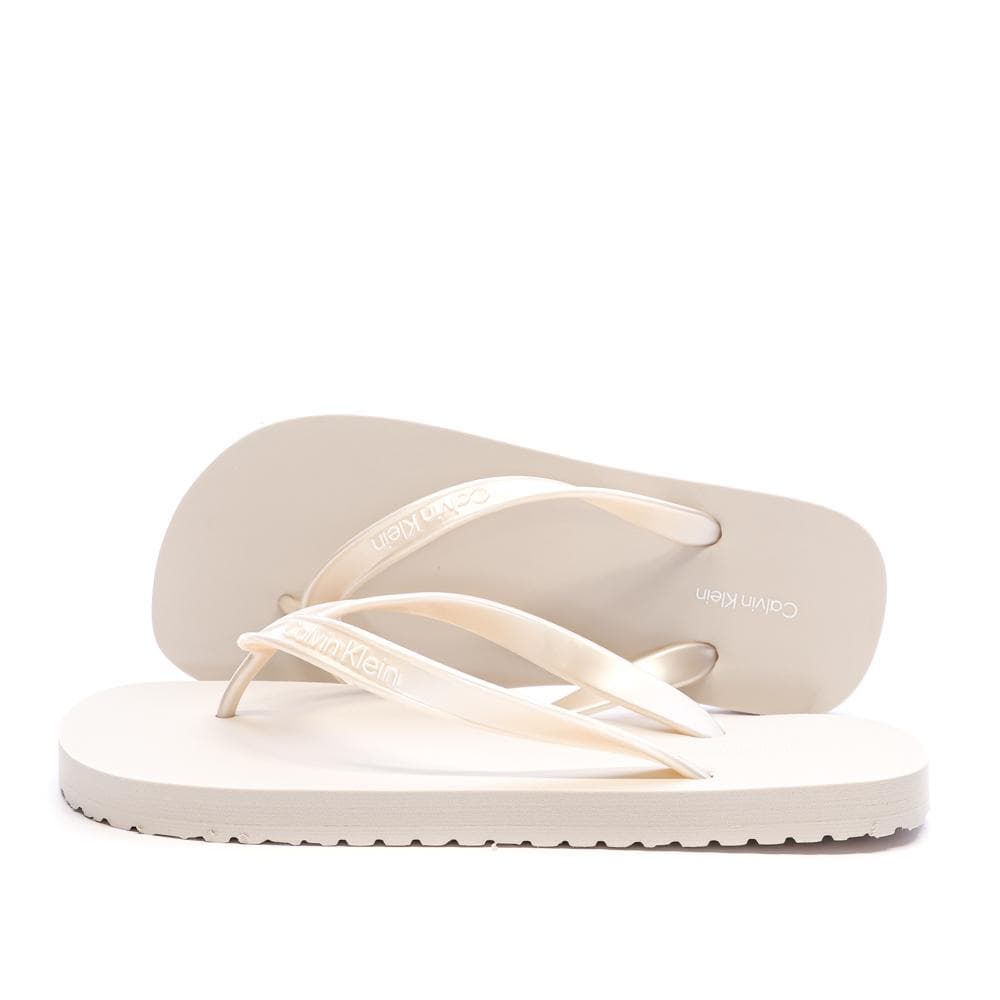 Tongs Rose Femme Calvin Klein Jeans Flip Flop Tpu Metall 1