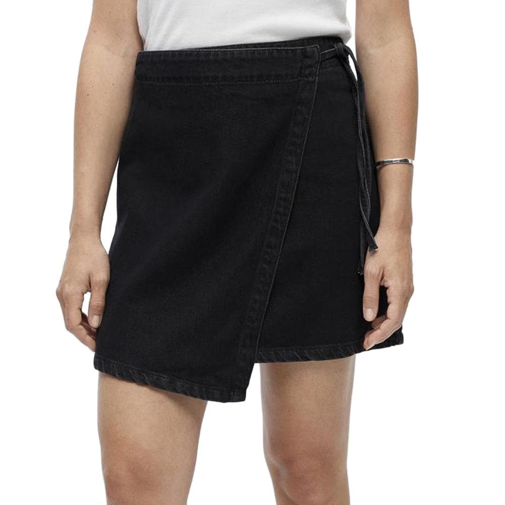 Jupe Portefeuille Denim Noir Femme Vero Moda Rosie 1