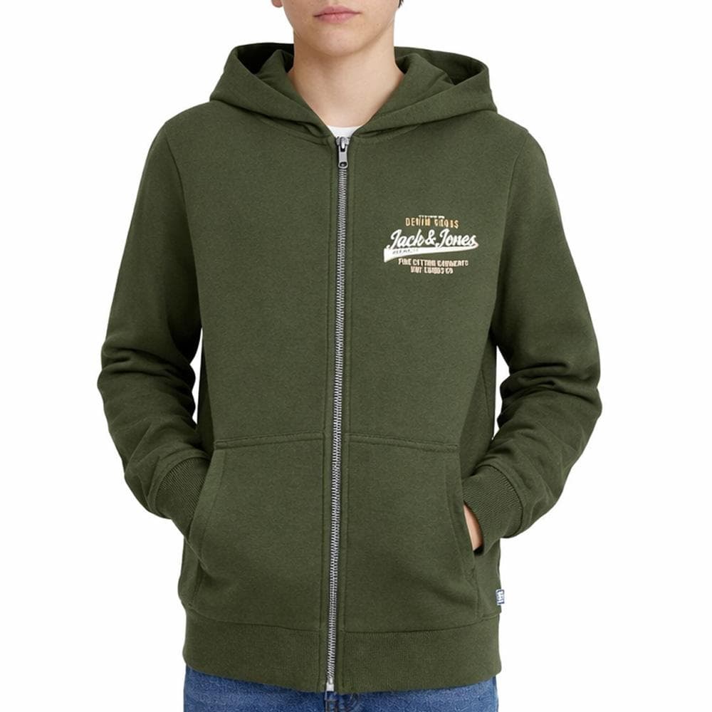 Sweat Zippe Vert Garçon Jack & Jones Jjelogo 1