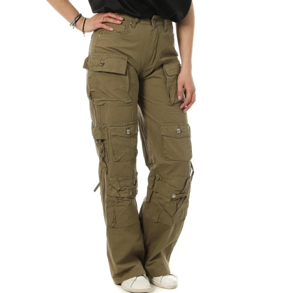 Pantalon Cargo Kaki Femme Monday Premium L-3172-5 1