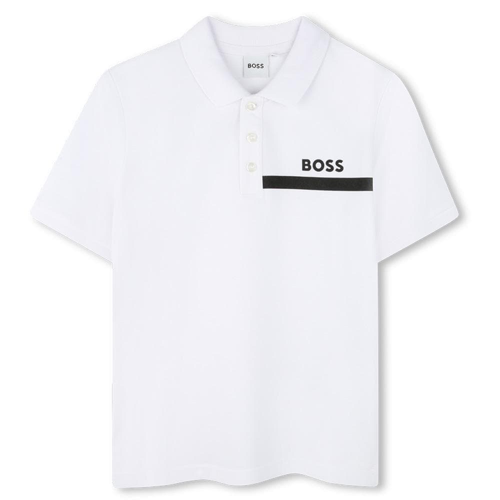 Polo Blanc/Noir Garçon Hugo Boss J52730 1