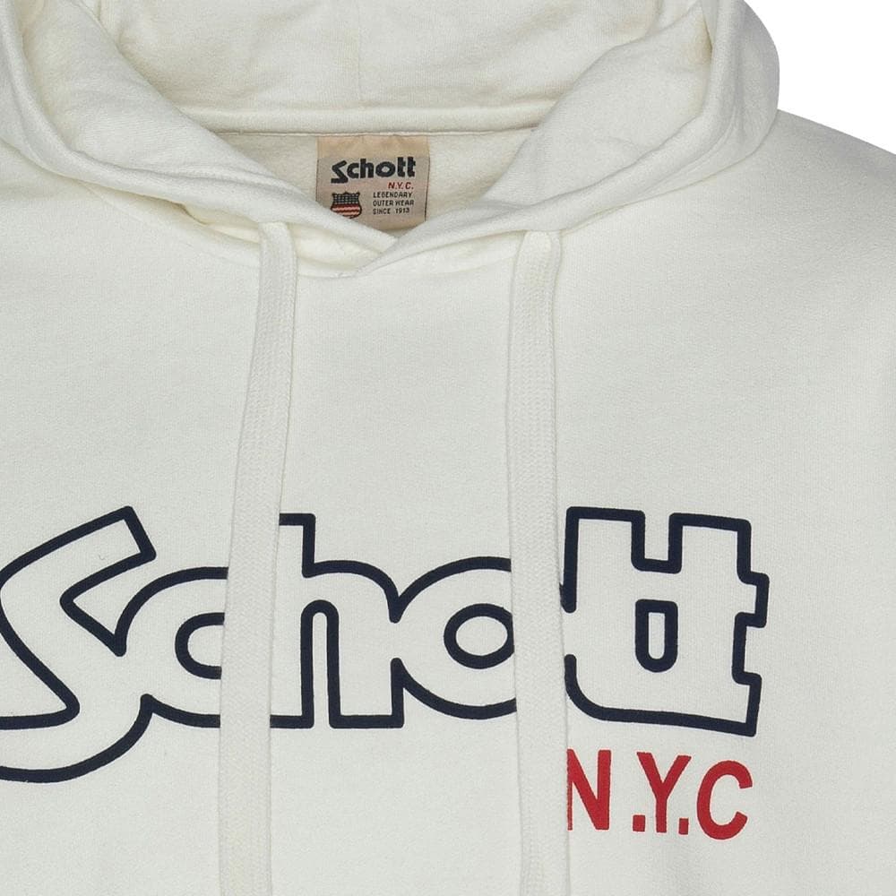 Sweat à capuche Blanc Homme Schott Vintage 2