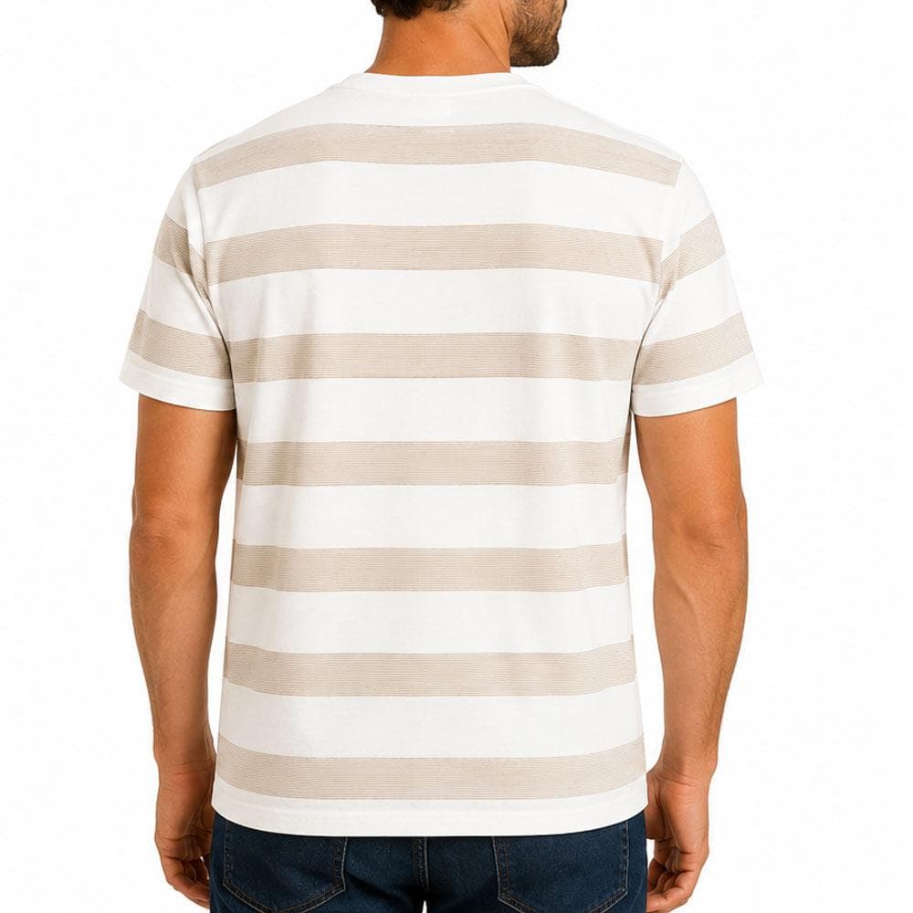 T-Shirt Blanc/Beige Homme RMS26 Rayures 2