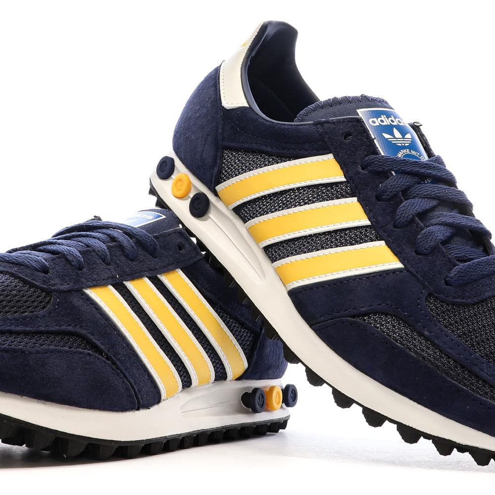 Baskets Marines/Jaunes Homme Adidas La Trainer 7