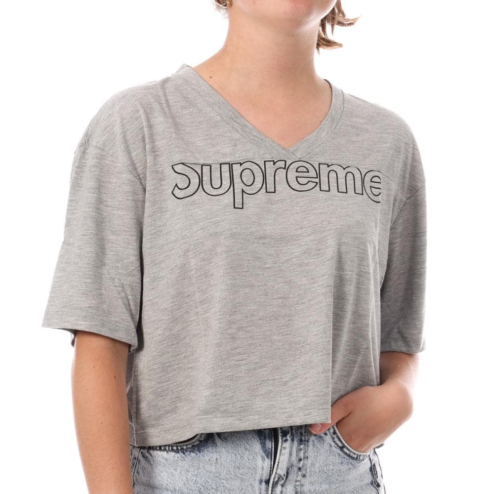 T-shirt Gris Crop Femme Supreme Grip Ranaka 1