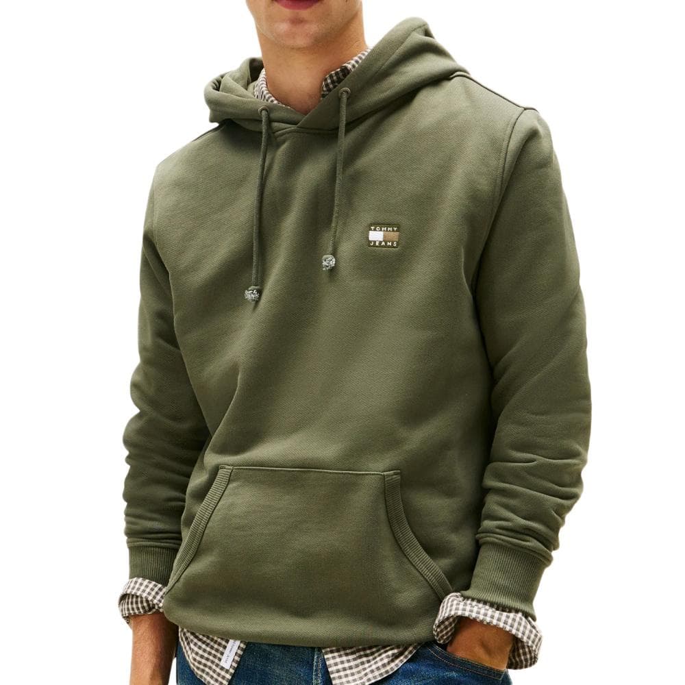 Sweat à Capuche Kaki Homme Tommy Hilfiger TJM Reg Badge 1