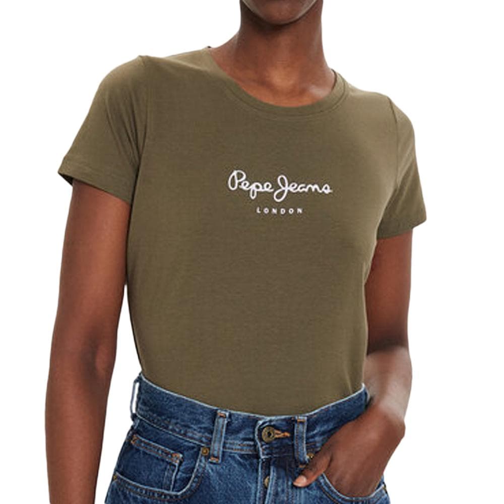 T-Shirt Kaki Femme Pepe jeansNew Virginia 1