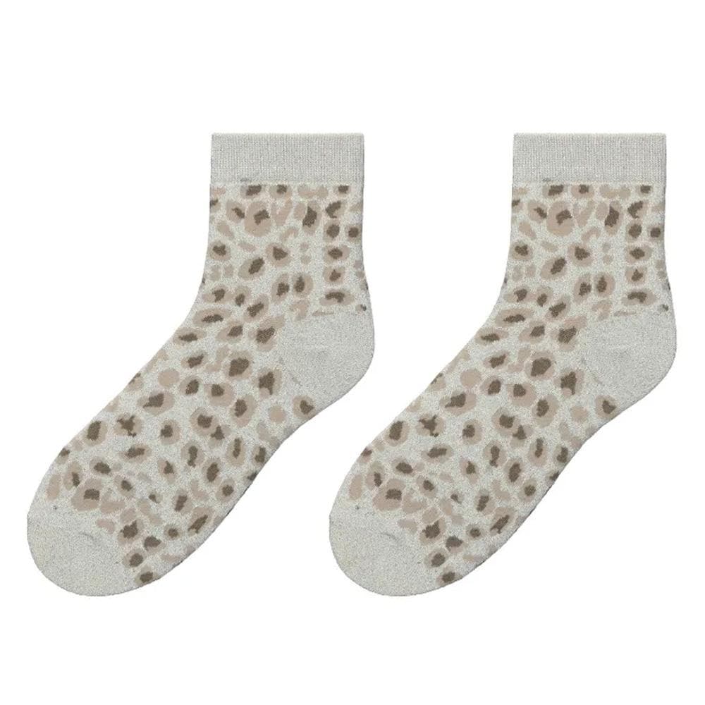 Chaussettes Gris Femme Stella Green Leopard 1