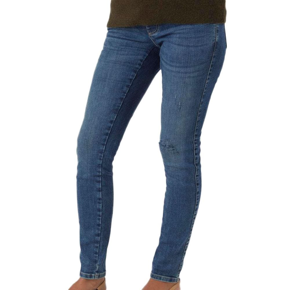 Jeans Regular Fit Bleu Femme Mamalicous Destroyed 1