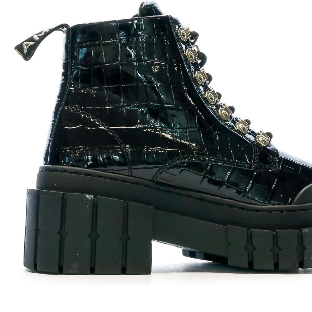 Boots Noir Croco Femme No Name Kross Low 6