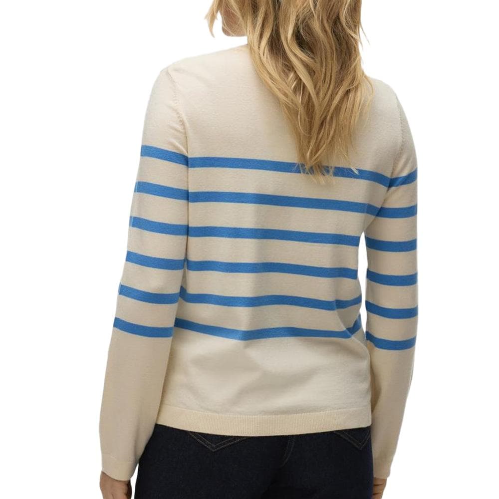Pull Ecru/Bleu Femme Vero Moda Saba 2