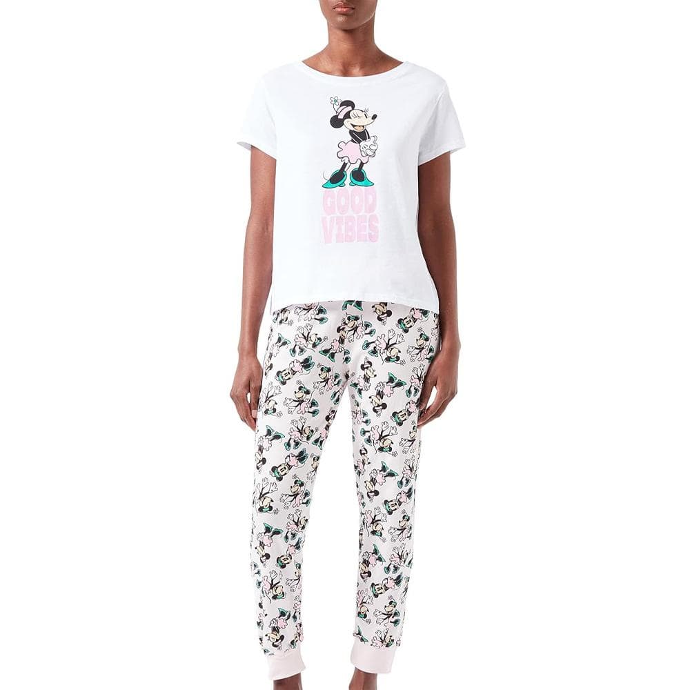 Pyjama Blanc/Noir Femme Disney Good Vibes Minnie 1