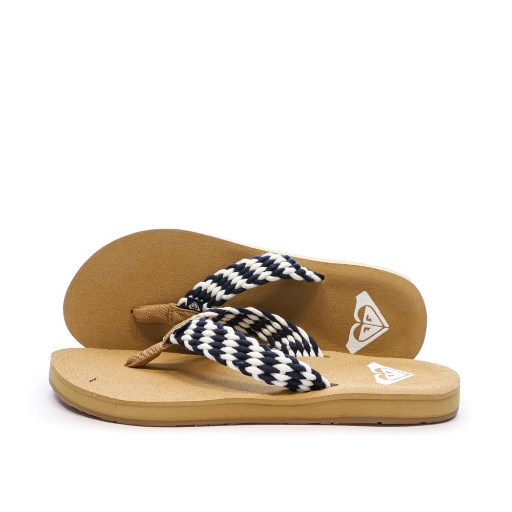 Tongs Beiges/Marines Femme Roxy Porto 1