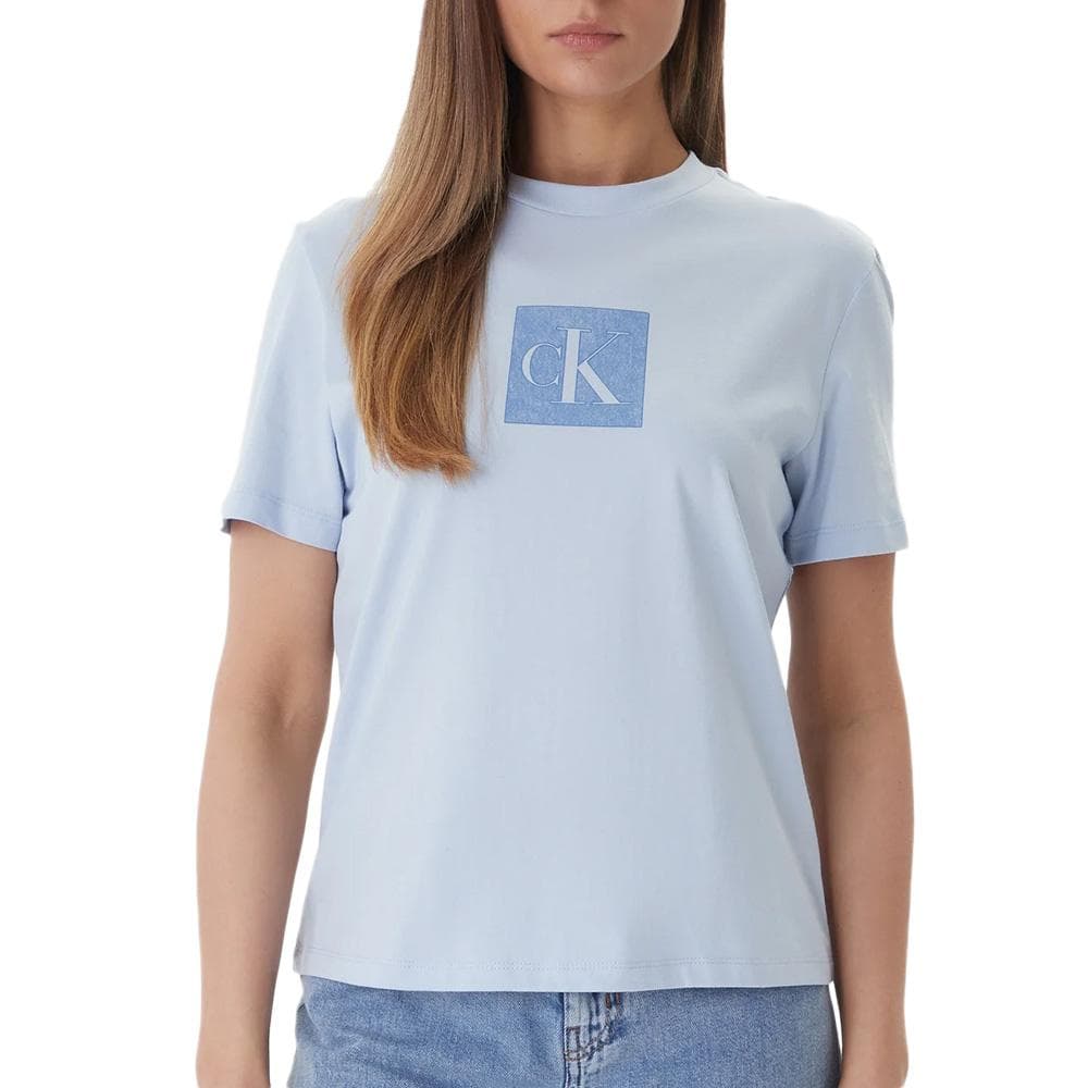 T-Shirt Bleu Femme Calvin Klein Jeans Monog 1