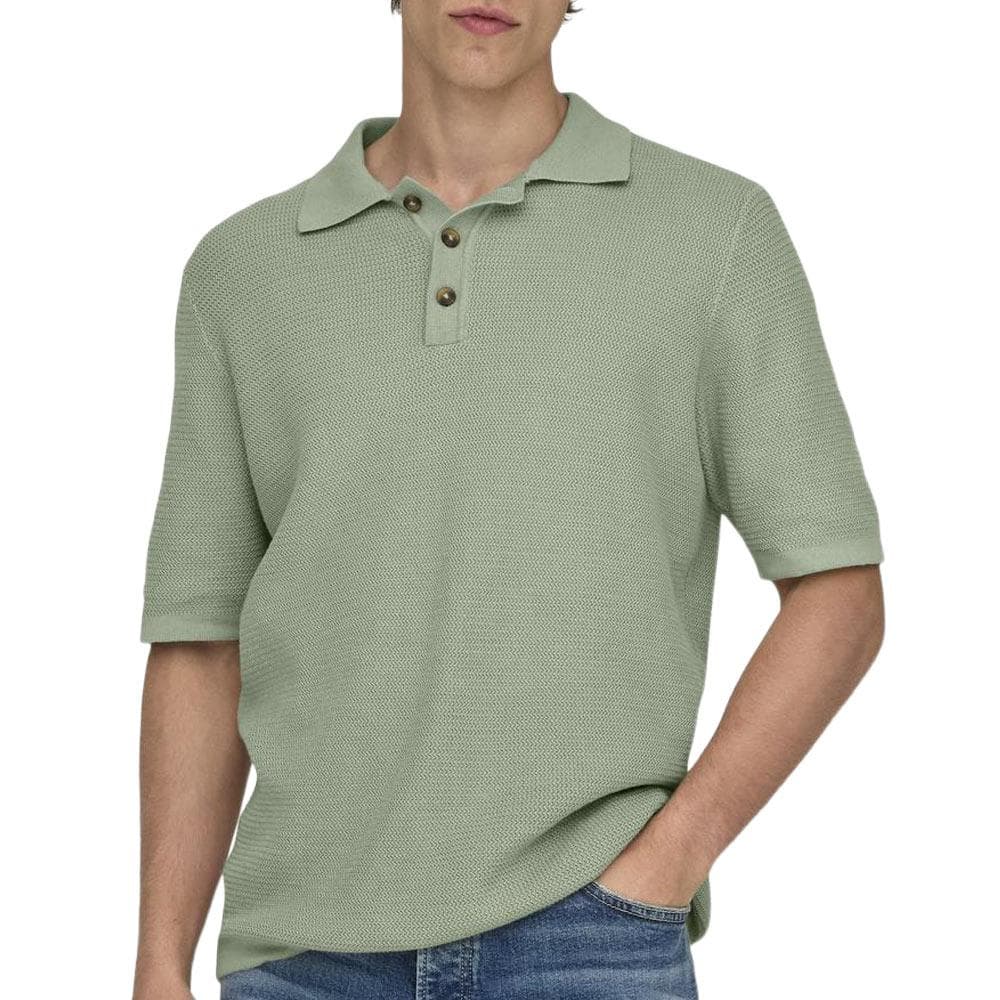 Polo Vert Homme Only & Sons Seric Reg 1