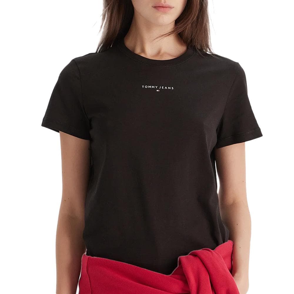 T-Shirt Noir Femme Tommy Hilfiger Linears 1