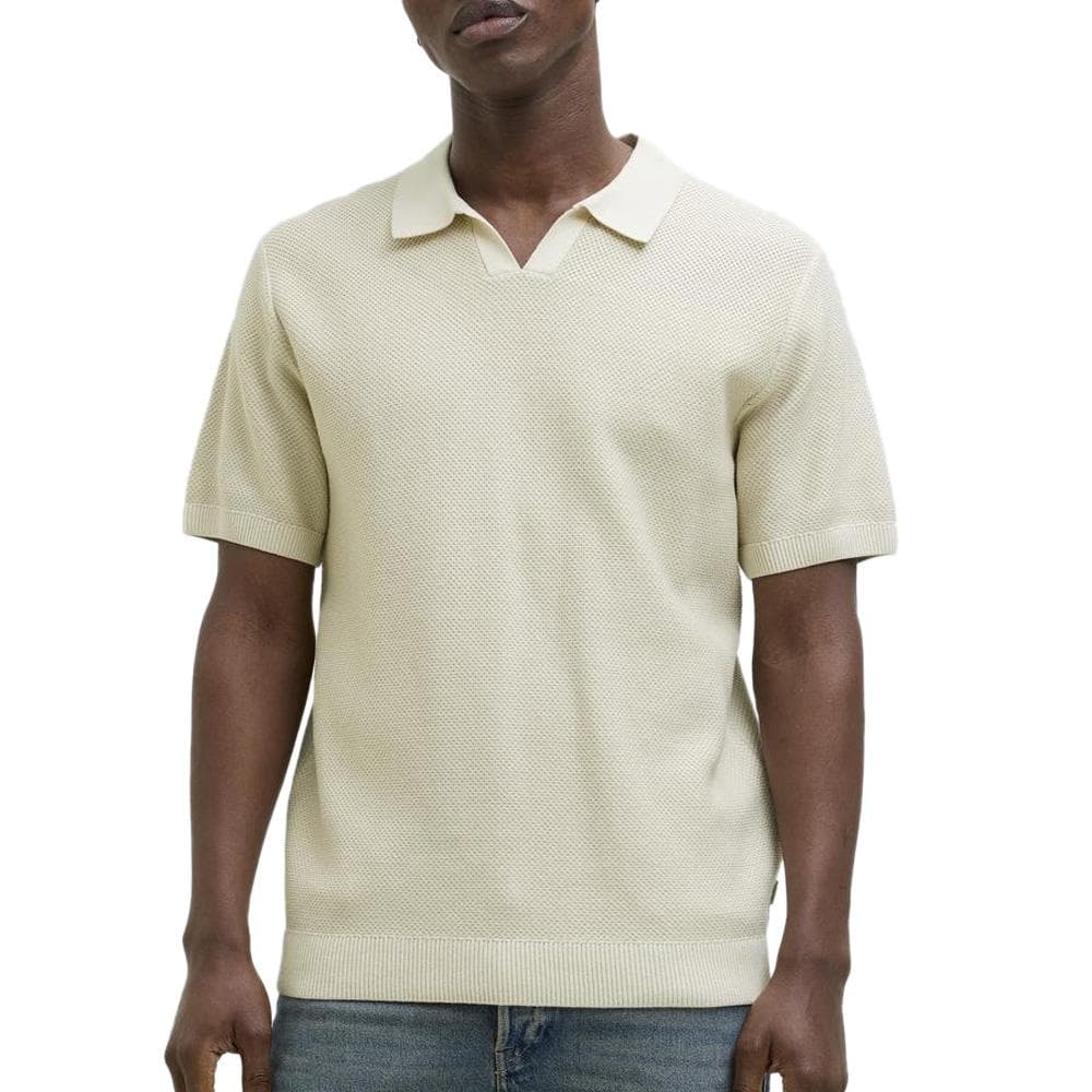 Polo Beige/Blanc Homme Jack & Jones Aston Split 1