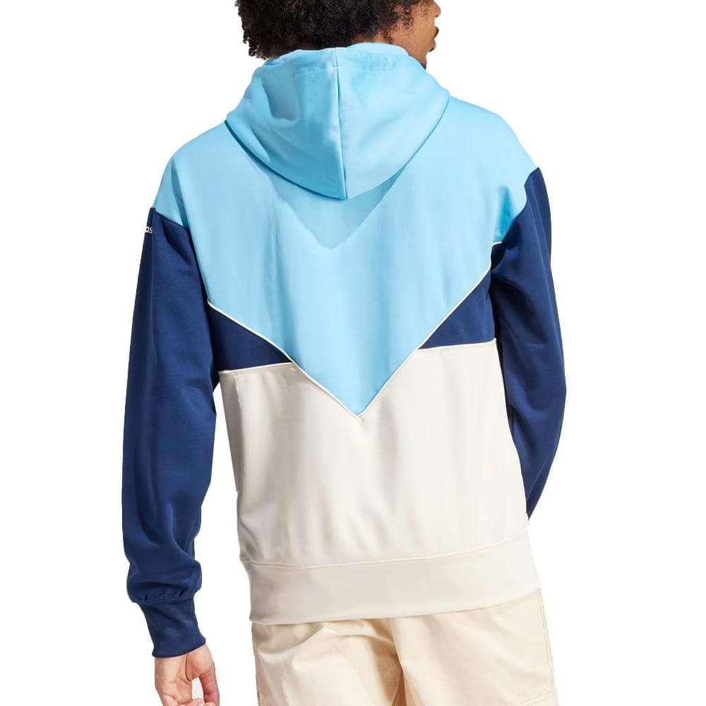 Sweat à Capuche Bleu/Beige Homme Adidas Poly 2